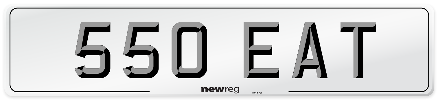 550 EAT Number Plate from New Reg